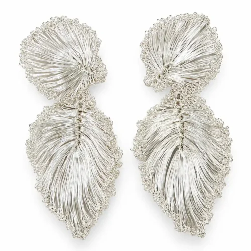 OREYNE Botanical Dried Fan Leaf Earrings