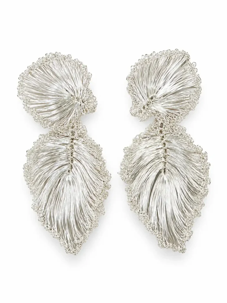 OREYNE Botanical Dried Fan Leaf Earrings