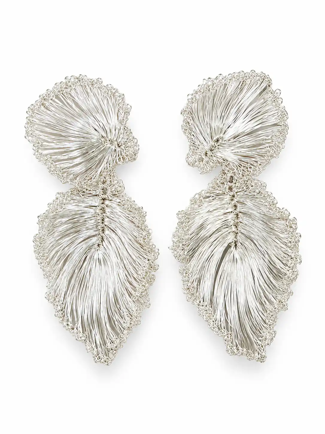 OREYNE Boucles d'oreilles en feuilles de ventilateur séché botanique