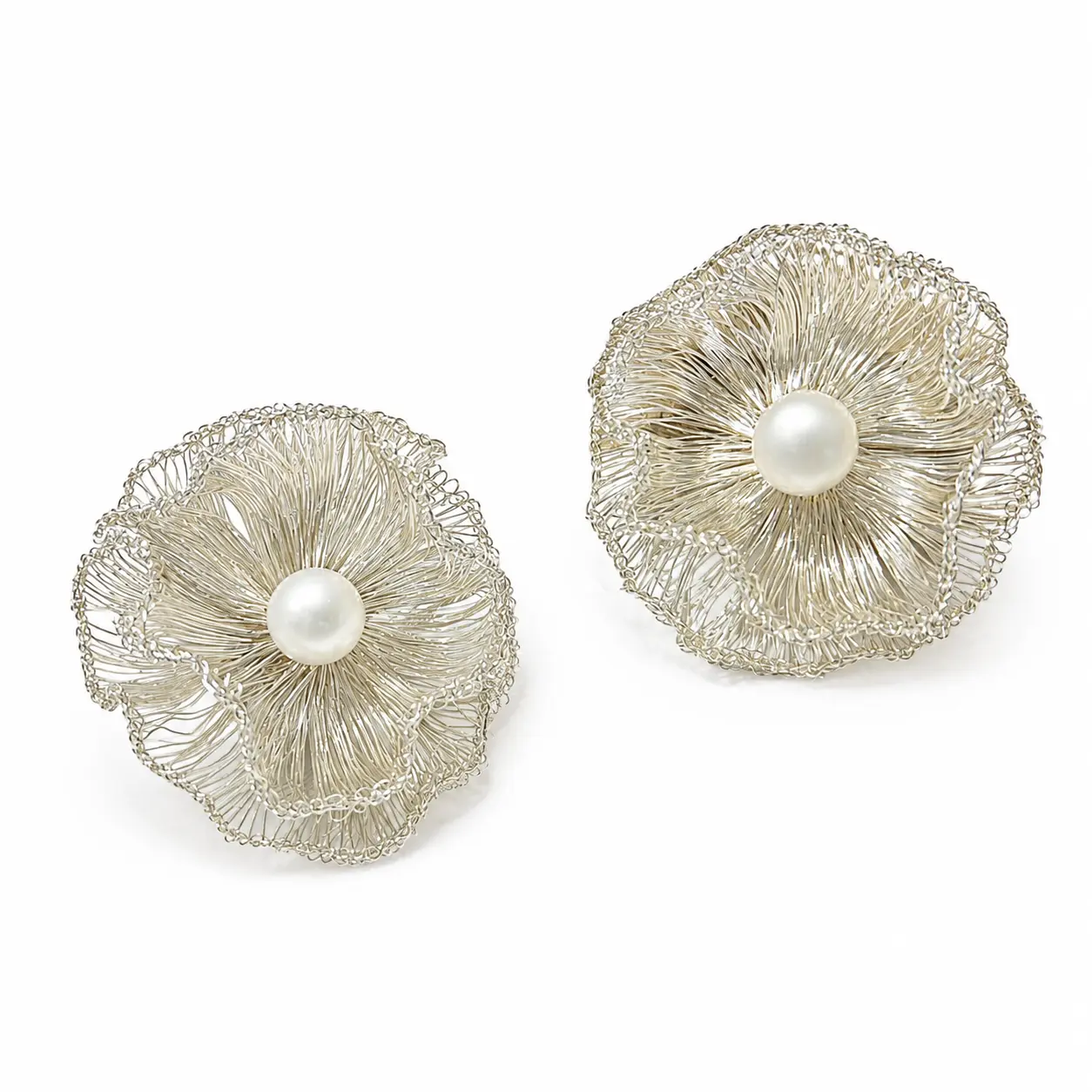 OREYNE Botanical White Rockrose Earrings