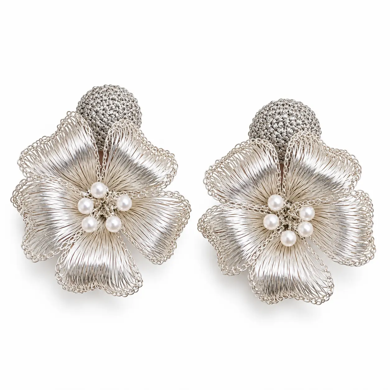 OREYNE Botanical White Plum Blossom Earrings
