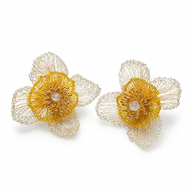 OREYNE Botanical Golden Coreopsis Earrings – handcrafted jewelry