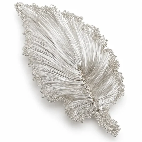 OREYNE Botanical Ruffled Leaf Brooch