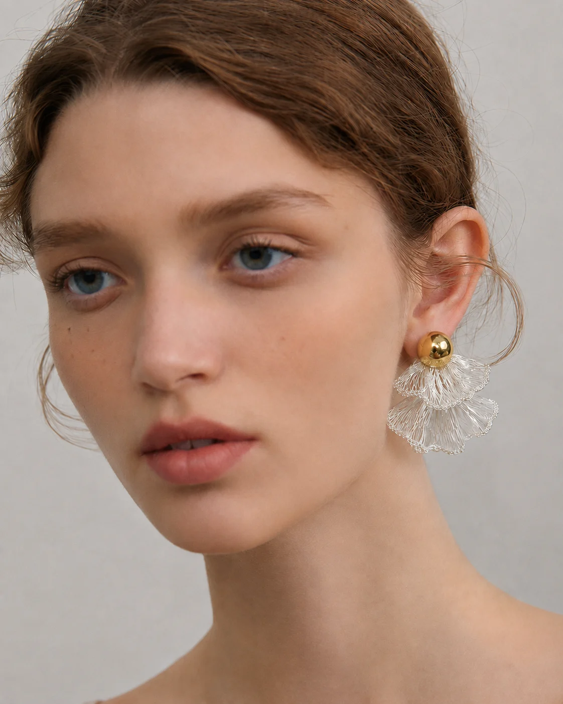 OREYNE Botanical Barlow Columbine Earrings – close-up detail