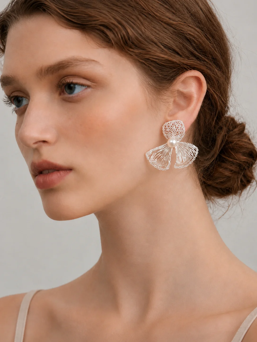 OREYNE Botanical Sweet Pea Earrings – close-up detail