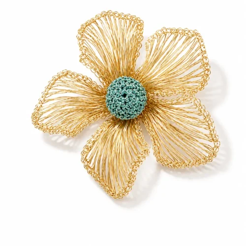 OREYNE Botanical Golden Flax Earring – handcrafted jewelry