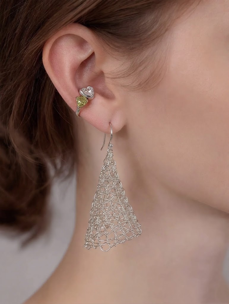 OREYNE Botanical Chinese Lantern Earrings – close-up detail